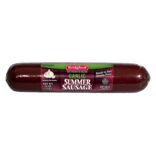 Bridgford Foods Garlic Summer Sausage, 12 x 16 oz Case - Meat, Poultry & Seafood