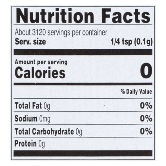 Traders Choice Parsley Flakes, 1 x 11 oz Case - Nutrition facts label
