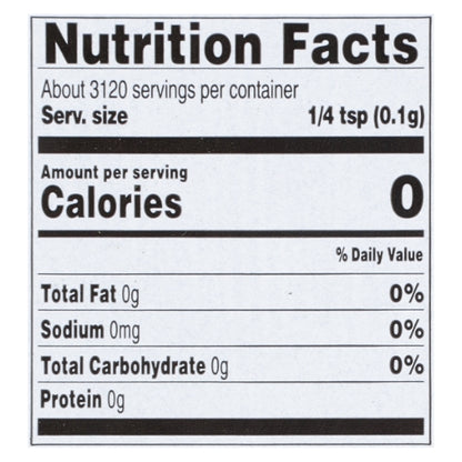 Traders Choice Parsley Flakes, 1 x 11 oz Case - Nutrition facts label