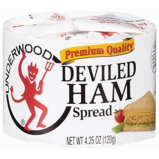 Underwood Meat Spreads Deviled Ham, 24 x 4.25 oz Case - Alternate product angle or state
