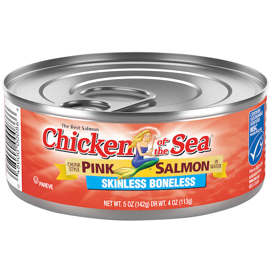 Chicken Of The Sea Skinless Boneless Pink Salmon, 24 x 5 oz Case - Meat, Poultry & Seafood