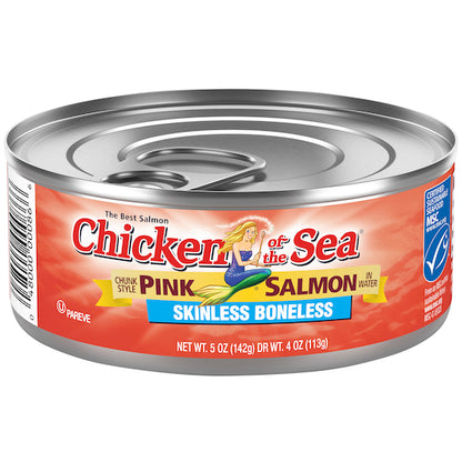 Chicken Of The Sea Skinless Boneless Pink Salmon, 24 x 5 oz Case - Meat, Poultry & Seafood