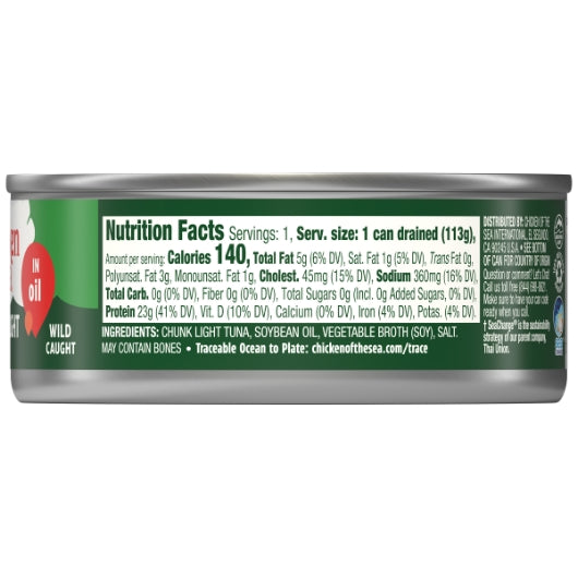Chicken Of The Sea Chunk Light Tuna In Oil, 24 x 5 oz Case - DOT product image 3