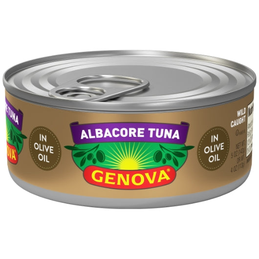 Genova Solid White Albacore Tuna In Olive Oil, 12 x 5 oz Case - Condiments & Sauces