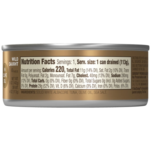 Genova Solid White Albacore Tuna In Olive Oil, 12 x 5 oz Case - DOT product image 4