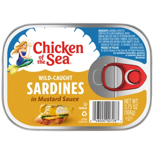 Chicken Of The Sea Sardines In Mustard Sauce Canned, 18 x 3.75 oz Case - Condiments & Sauces