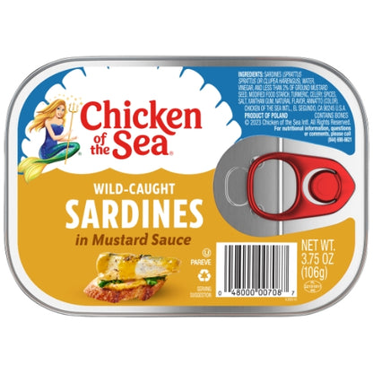 Chicken Of The Sea Sardines In Mustard Sauce Canned, 18 x 3.75 oz Case - Condiments & Sauces