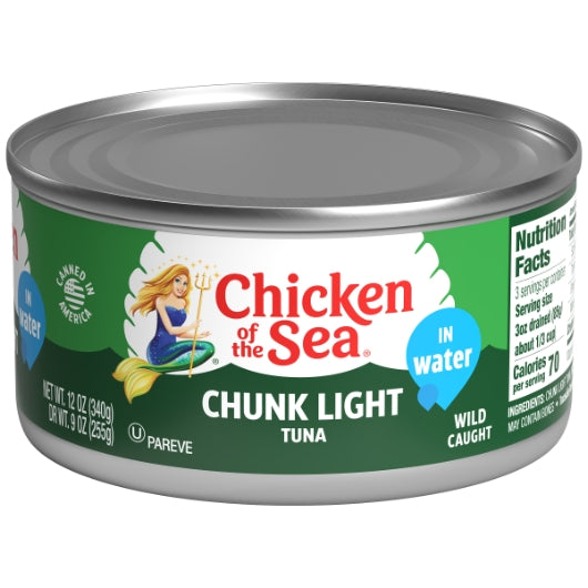 Chicken Of The Sea Chunk Light Tuna In Water, 24 x 12 oz Case - Meat, Poultry & Seafood