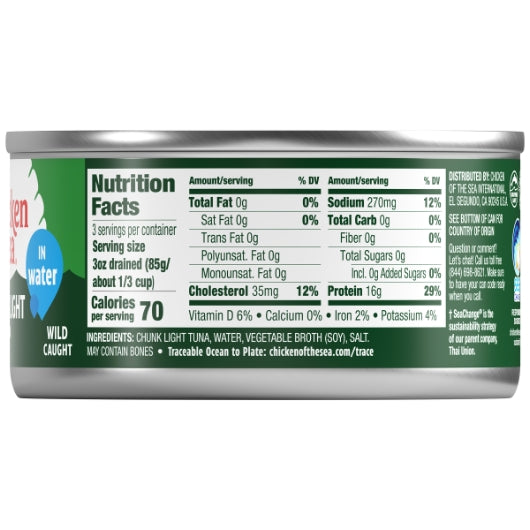 Chicken Of The Sea Chunk Light Tuna In Water, 24 x 12 oz Case - DOT product image 4