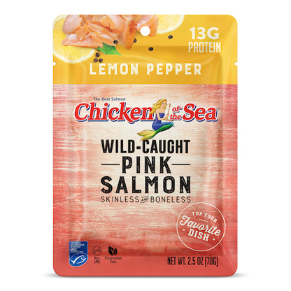 Chicken Of The Sea Skinless Boneless Pink Salmon In Lemon Pepper Pouch, 12 x 2.5 oz Case - DOT product image 3