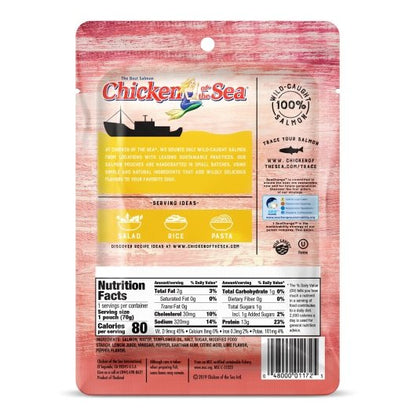 Chicken Of The Sea Skinless Boneless Pink Salmon In Lemon Pepper Pouch, 12 x 2.5 oz Case - DOT product image 6