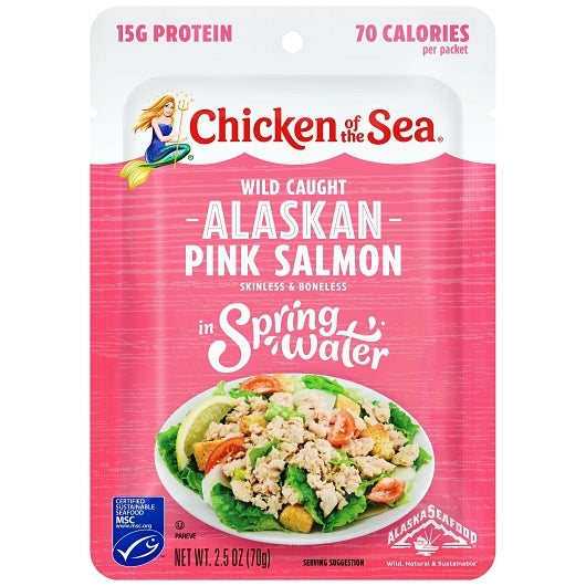 Chicken Of The Sea Skinless Boneless Pink Salmon Pouch, 12 x 2.5 oz Case - Meat, Poultry & Seafood