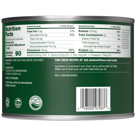 Chicken Of The Sea Imported Chunk Light Tuna in Water, 6 x 66.5 oz Case - DOT product image 3