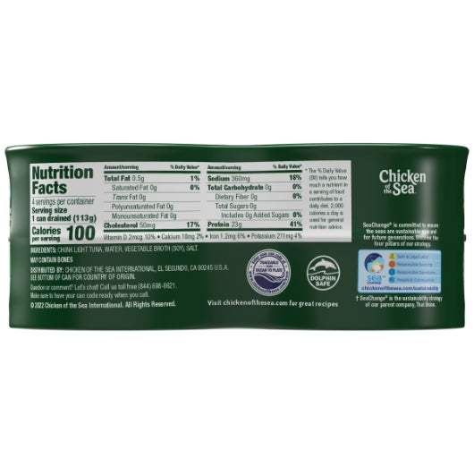Chicken Of The Sea Chunk Light Tuna In Water, 6 x 20 oz Case - DOT product image 4