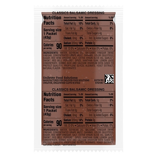 Hellmann's Classics Balsamic Portion Control Dressing Single Serve, 102 x 1.5 oz Case - DOT product image 5