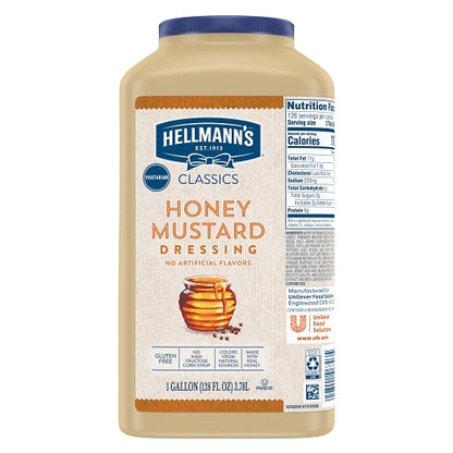 Hellmans Honey Mustard Classic Honey Mustard Dressing Bulk, 4 x 1 GA Case - Condiments & Sauces