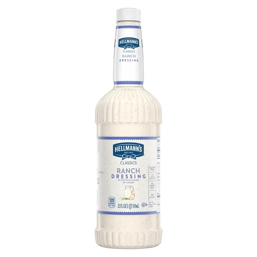 Hellmann's Classics Creamy Ranch Salad Bar Dressing Bottle, 6 x 32 oz Case - Condiments & Sauces