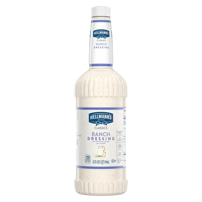 Hellmann's Classics Creamy Ranch Salad Bar Dressing Bottle, 6 x 32 oz Case - Condiments & Sauces