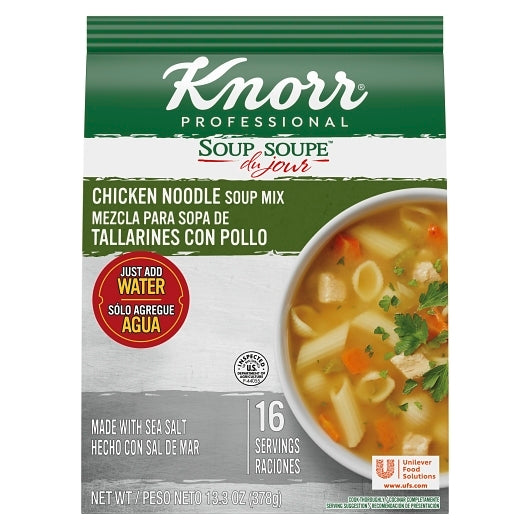 Knorr Soup Du Jour Chicken Noodle Mix, 4 x 13.3 oz Case - Prepared Foods