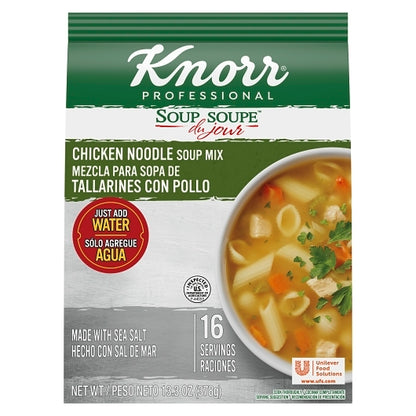 Knorr Soup Du Jour Chicken Noodle Mix, 4 x 13.3 oz Case - Prepared Foods