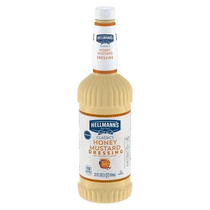 Hellmanns Blue Ribbon Classics Honey Mustard Salad Bar Dressing Bottle, 6 x 32 oz Case - Condiments & Sauces