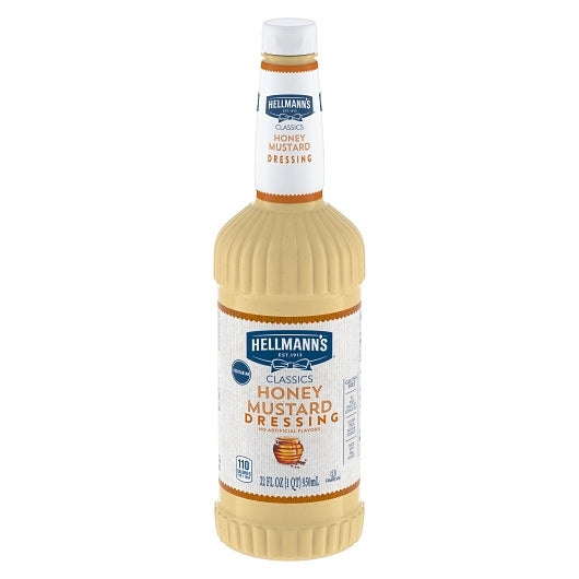 Hellmanns Blue Ribbon Classics Honey Mustard Salad Bar Dressing Bottle, 6 x 32 oz Case - Condiments & Sauces