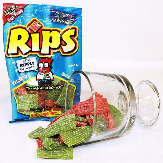 Rips Assorted Licorice Bite Size Strawberry & Green Apple Peg Bag, 12 x 4 oz Case - DOT product image 5