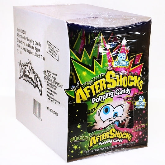 AfterShocks Popping Candy Peg Bag, 18 x 1.06 oz Case - Candy & Confections