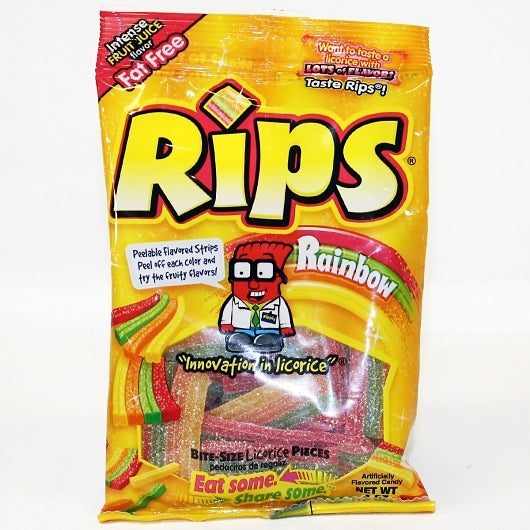 Rips Rainbow Bite Size Peelable Rainbow Pieces, 12 x 4 oz Case - Candy & Confections