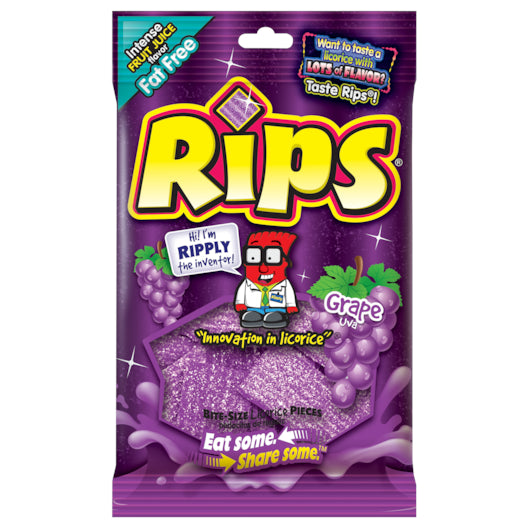 Rips Licorice Bite Size Grape Pieces Peg Bag, 12 x 4 oz Case - DOT product image 2