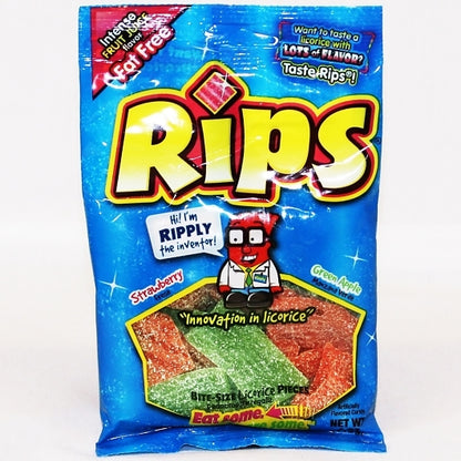 Rips Assorted Licorice Bite Size Strawberry & Green Apple Peg Bag, 12 x 4 oz Case - DOT product image 2