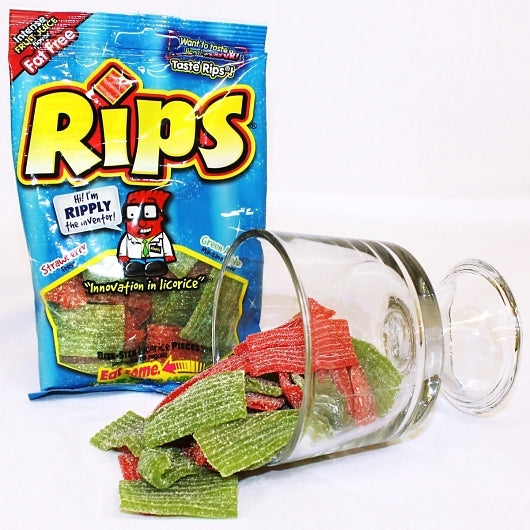 Rips Assorted Licorice Bite Size Strawberry & Green Apple Peg Bag, 12 x 4 oz Case - DOT product image 6