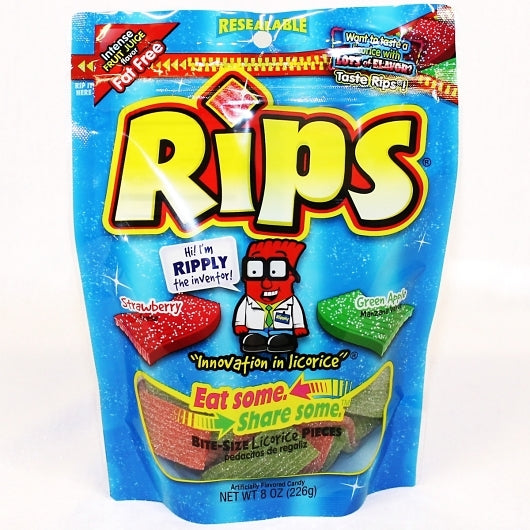 Rips Bite Size Strawberry, Apple Pieces Resealable Bag, 12 x 8 oz Case - DOT product image 2