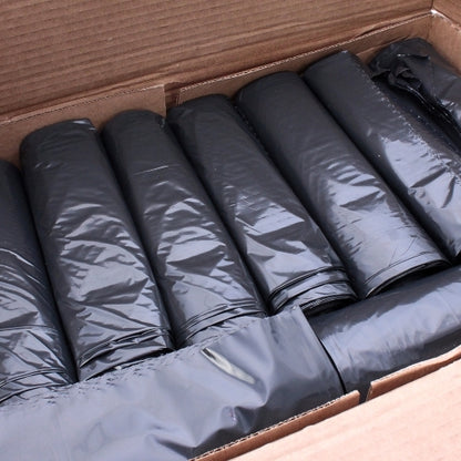 Pitt Plastics Eco Strong 38 Inch X 58 Inch 1.7 Mil 60 Gallon Super Heavy Black Star Perforated Roll Can Liner, 10 x 10