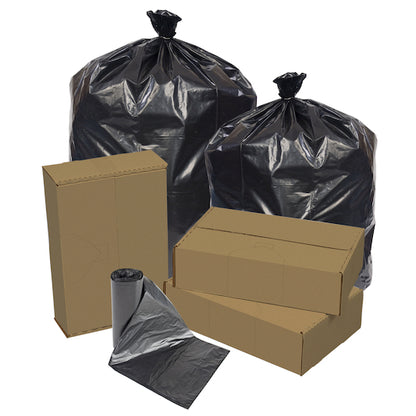 Pitt Plastics Eco Strong 43 Inch X 47 Inch 1.5 Mil 56 Gallons XX Heavy Black Star Perforated Roll Can Liner, 1 x 100 ct - DOT product image 2