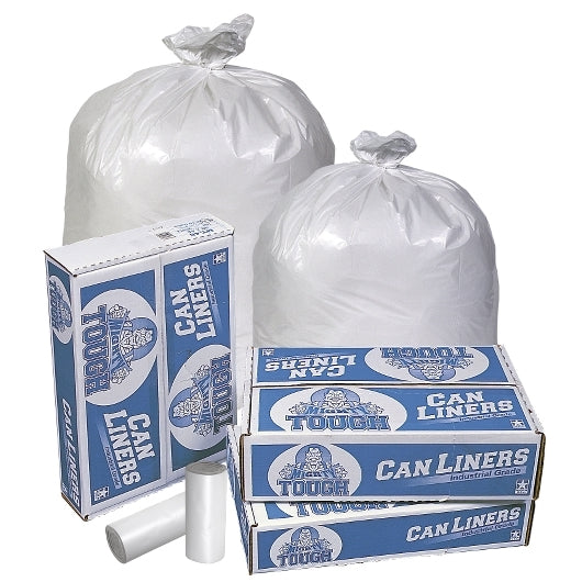 Pitt Plastic Inc. Mighty Tough 33 Inch X 39 Inch .95 Mil 33 Gallon Extra Heavy White Star Perforated Roll Can Liner, 10