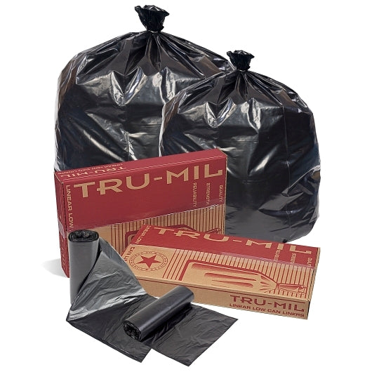 Pitt Plastics True-Mil 40 Inch X 46 Inch 1.8 Mil 40-45 Gallons Heavy Black Star Perforated Roll Can Liner, 10 x 10 ct - DOT product image 2