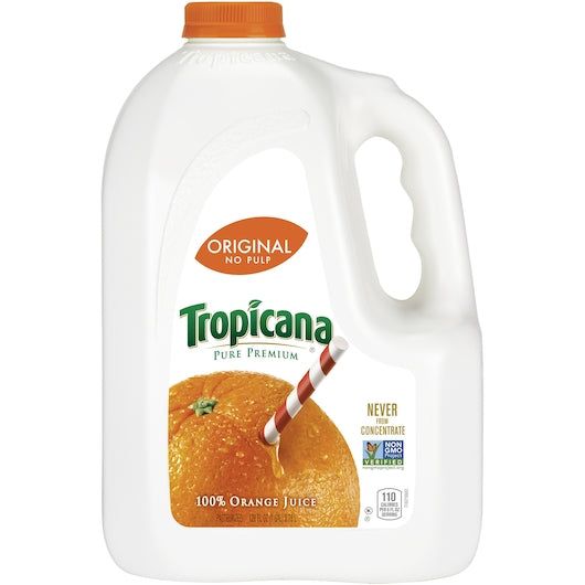 Tropicana Pure Premium 100% Juice No Pulp Orange Juice, 4 x 128 fl oz Case - Juices