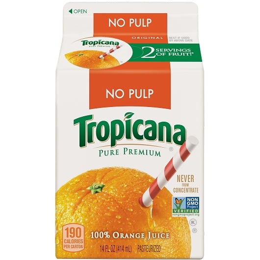 Tropicana Pure Premium Orange Juice, 14 Fluid Ounce - 12 per case. - DOT product image 1