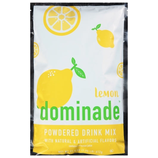 Dominade Lemon Powdered Drink Mix Pouches, 12 x 1.35 lb Case - Pantry Ingredients
