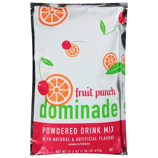 Dominade Fruit Punch Powdered Drink Mix Pouches, 12 x 21.6 oz Case - Pantry Ingredients