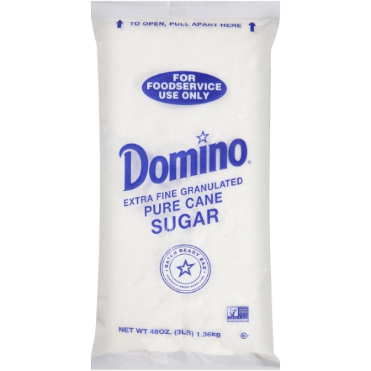 Domino Cane Sugar Granulated Perfect Pouch, 12 x 3 lb Case - Pantry Ingredients