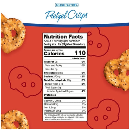 Snack Factory Pretzel Crisps Everything, 12 x 7.2 oz Case - DOT product image 7