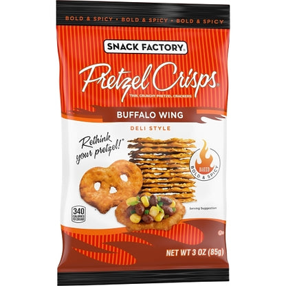 Snack Factory Pretzel Crisps Buffalo Wing Pretzels, 8 x 3 oz Case - DOT product image 3