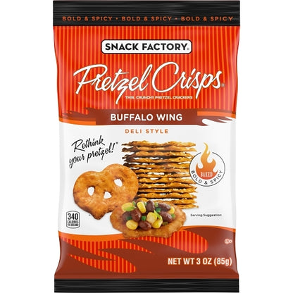 Snack Factory Pretzel Crisps Buffalo Wing Pretzels, 8 x 3 oz Case - DOT product image 2