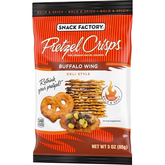 Snack Factory Pretzel Crisps Buffalo Wing Pretzels, 8 x 3 oz Case - DOT product image 5