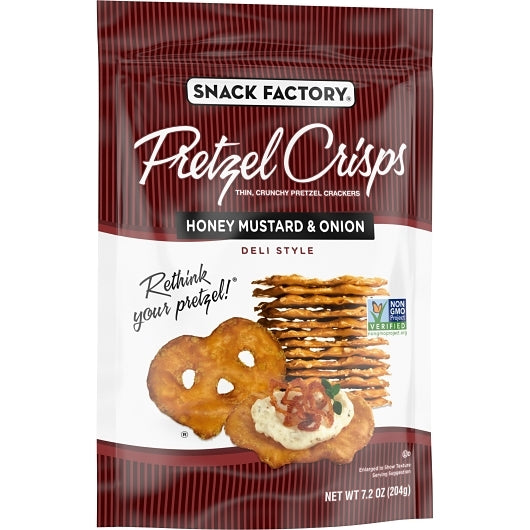 Snack Factory Pretzel Crisps Honey Mustard Onion, 12 x 7.2 oz Case - DOT product image 3