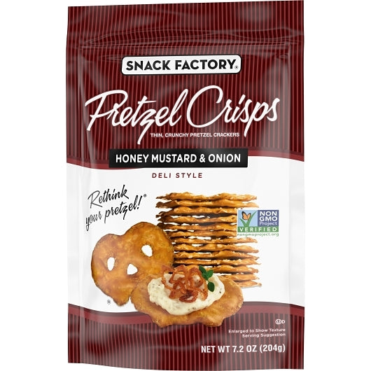 Snack Factory Pretzel Crisps Honey Mustard Onion, 12 x 7.2 oz Case - DOT product image 5