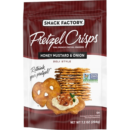 Snack Factory Pretzel Crisps Honey Mustard Onion, 12 x 7.2 oz Case - DOT product image 5