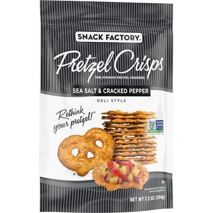 Pretzel Crisps - Pretzel Crisps Sea Salt & Cracked Pepper, 12 x 7.2 oz Case - DOT product image 3